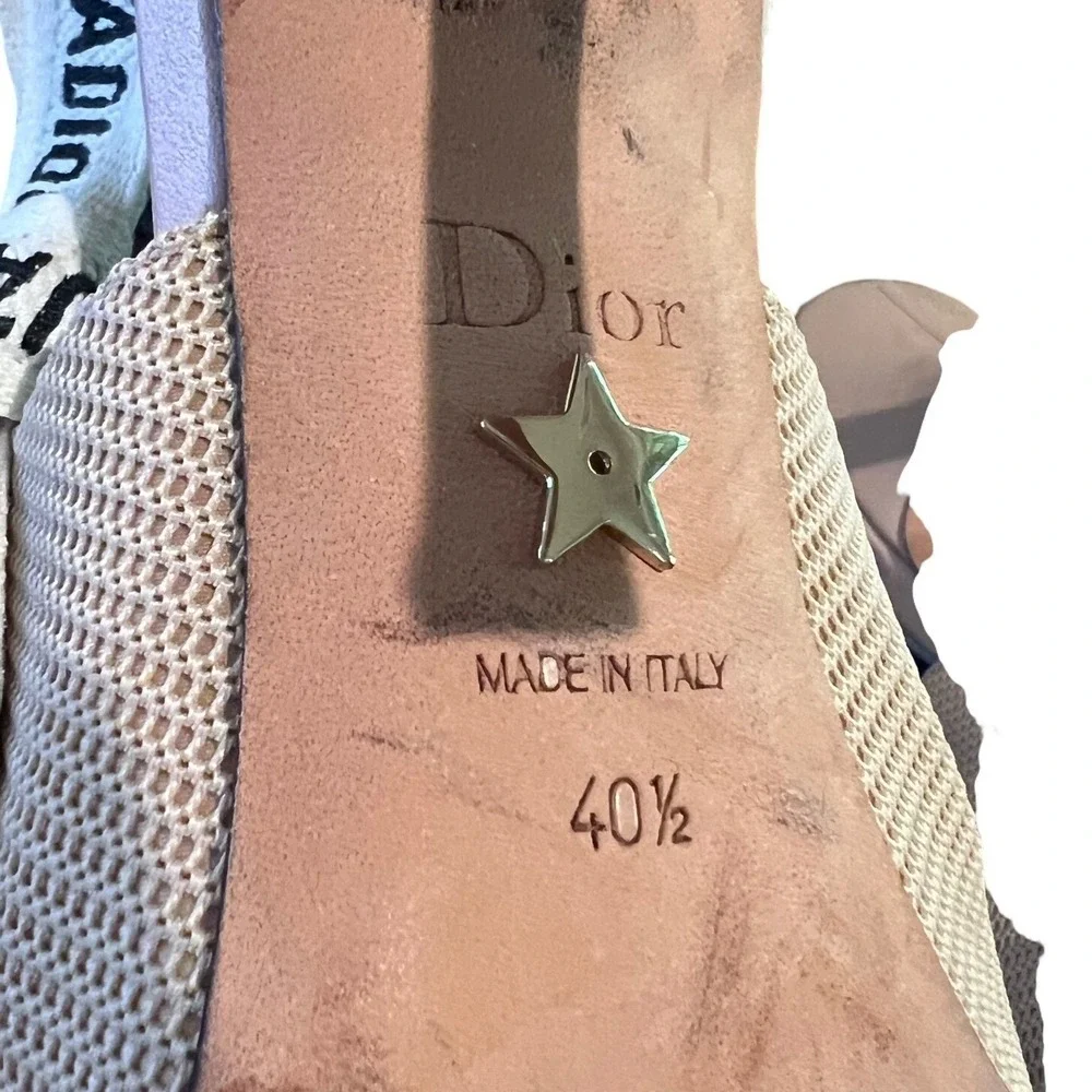 Christian Dior J'Adior Slingback Pump Nude Technical Fabric Size 40.5